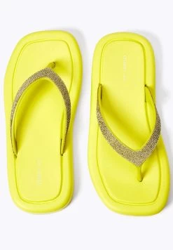 Oysho JEWEL BEACH - Zehentrenner - Yellow -Modeschuhe 0301056a089c43e6910a6f61162269ab