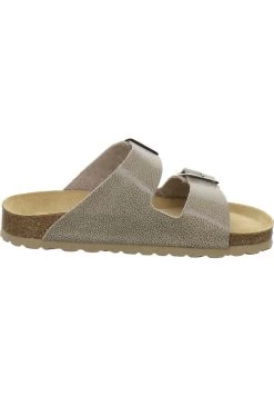 Pantolette Flach - Beige Reptil -Modeschuhe 0dded814f75c4760bdb1da0af7eb221a