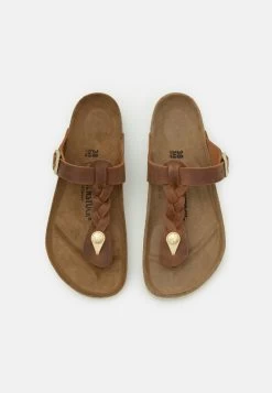 Birkenstock GIZEH BRAIDED FL REGULAR - Hausschuh - Cognac -Modeschuhe 1594aefe591b4736adec0ff03b29b447