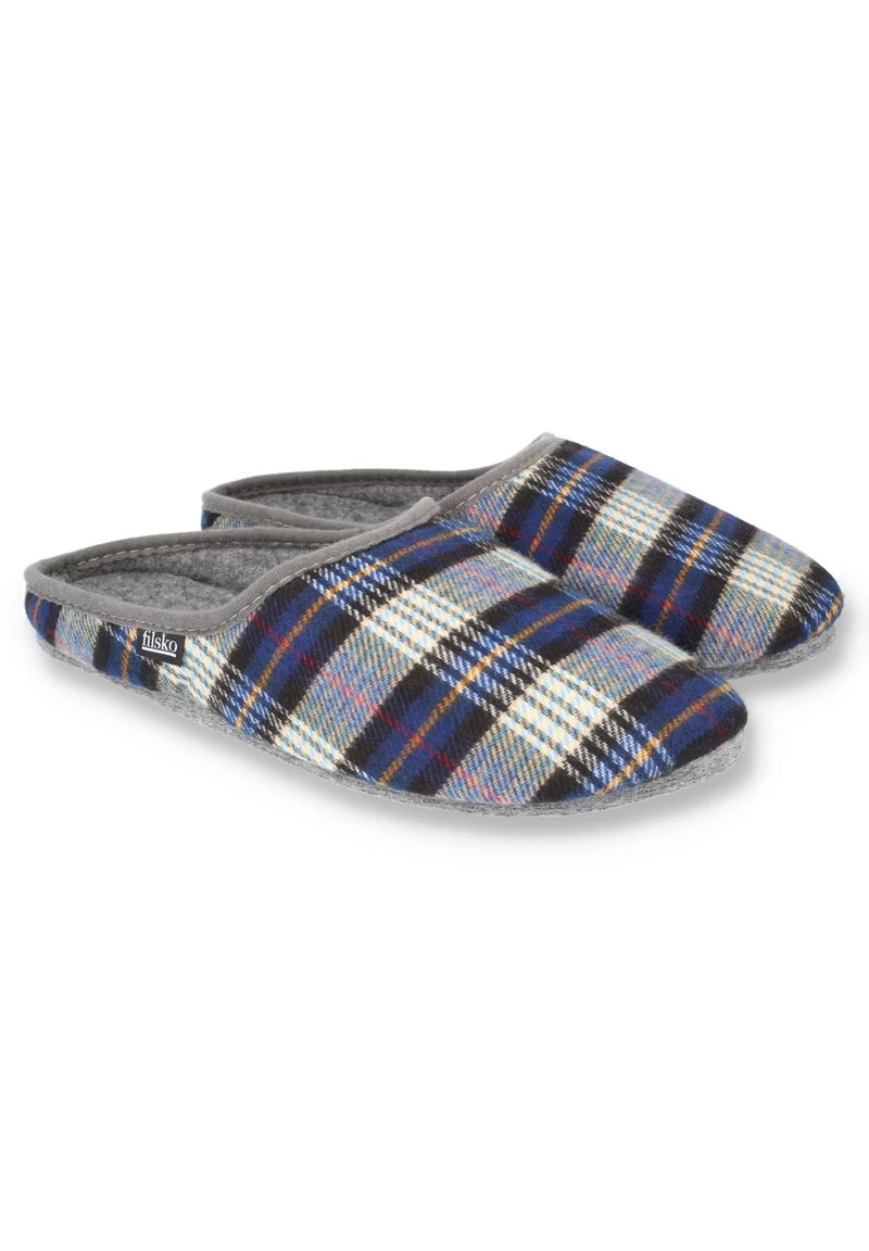 KLASSIKER - Hausschuh - Blau Kariert 4 KLASSIKER - Hausschuh - Blau Kariert – Bild 2