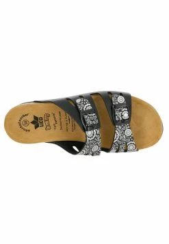 LICO BIOLINE CLASSIC - Badesandale - Schwarz Silber -Modeschuhe 2f0c632f1cad435bbfa86b1f7d68e1f5