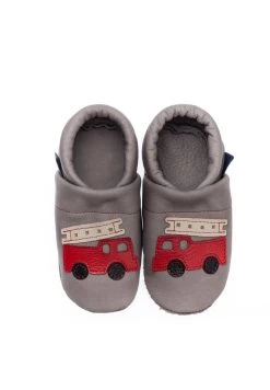 FEUERWEHR - KRABBELSCHUH - Krabbelschuh - Grau / Rot -Modeschuhe 36f87e58b8cd4cb199fc182497175915