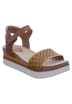 Josef Seibel Plateausandalette - Gelb-kombi -Modeschuhe 4291ba74c971413a8df98a0978024323