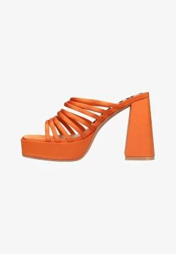 MIT PLATEAUABSATZ - Pantolette Hoch - Orange