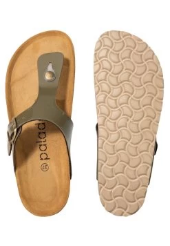 KOS - Zehentrenner - Olive Lack -Modeschuhe 5cf5b9f1ae9b46cba2e922f82a2156b8