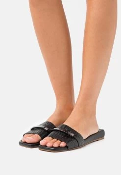 DKNY ALAINA FLAT SLIDE - Pantolette Flach - Black