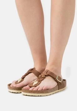 Birkenstock GIZEH BRAIDED FL REGULAR - Hausschuh - Cognac