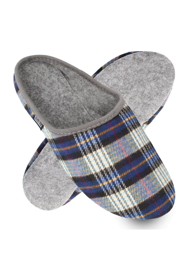KLASSIKER - Hausschuh - Blau Kariert 8 KLASSIKER - Hausschuh - Blau Kariert – Bild 6