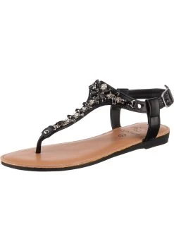 METALLIC FASHION - Zehentrenner - Schwarz -Modeschuhe 85343f6fd4c94a048fcde990ecafa6c7