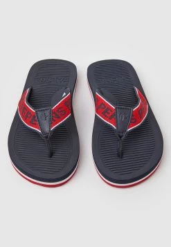 Pepe Jeans OFF BEACH BRAND TAPE - Bade-Zehentrenner - Navy -Modeschuhe 884788da8a014157ab492c135d6e5c02