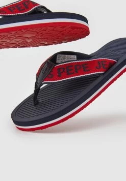 Pepe Jeans OFF BEACH BRAND TAPE - Bade-Zehentrenner - Navy -Modeschuhe 88b4158004b14addb44a0945fabba28f