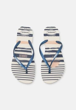 Havaianas SLIM NAUTICAL - Bade-Zehentrenner - White/navy -Modeschuhe 8bae4c7ec966440ab91e5e48b66b0ec0