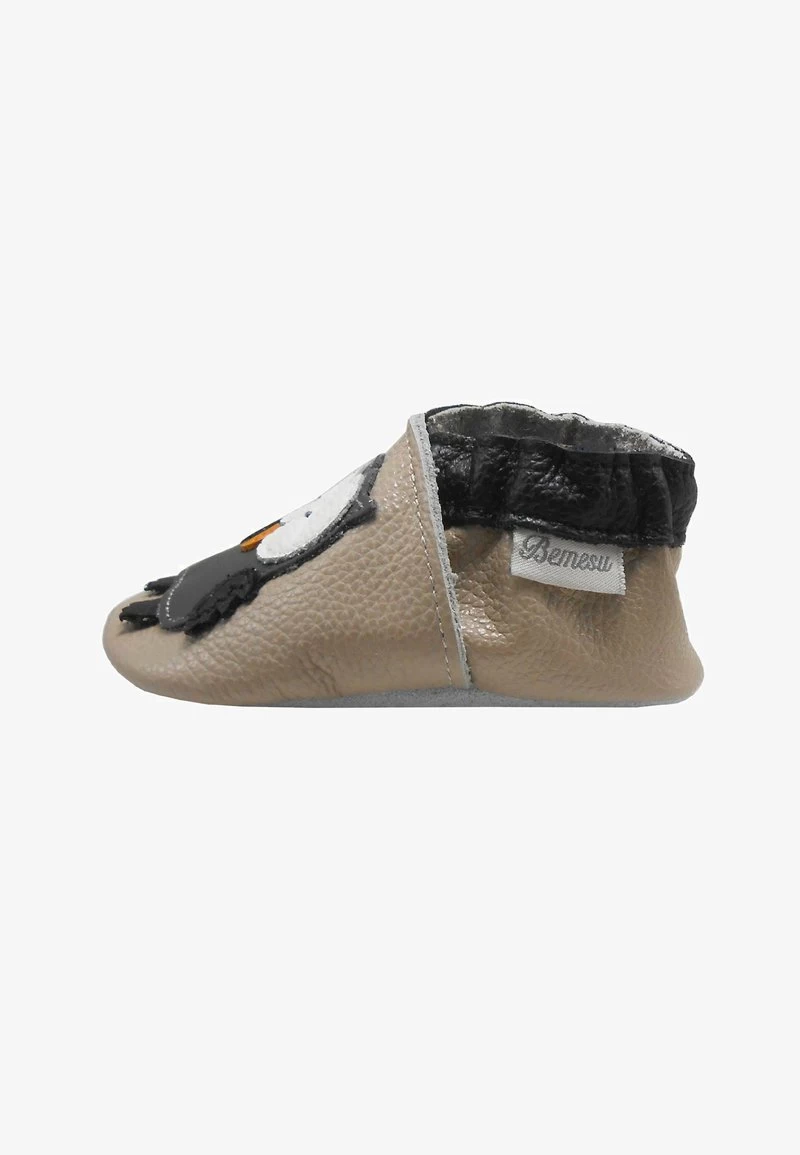 Eule Beige - Krabbelschuh - Eule Beige 3 Eule Beige - Krabbelschuh - Eule Beige