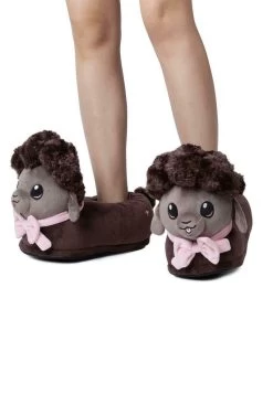 PLÜSCH-TIER-PANTOFFELN - Hausschuh - "betty" Das Schäfchen (braun) -Modeschuhe a1501c87ef4b442b86f02915f8b92878 1