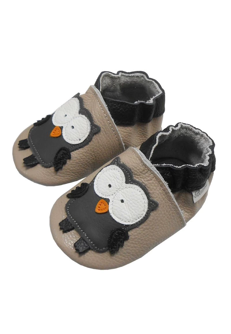 Eule Beige - Krabbelschuh - Eule Beige 4 Eule Beige - Krabbelschuh - Eule Beige – Bild 2