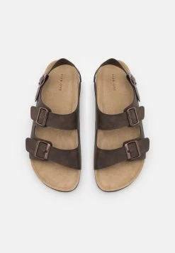 Pier One UNISEX - Riemensandalette - Dark Brown -Modeschuhe a689817c07e34f47aa63a98de89f094a