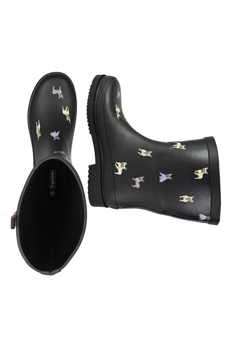 WALDI MOPS - HALBSCHAFT GUMMISTIEFEL - Gummistiefel - Schwarz Mit Mops 8 WALDI MOPS - HALBSCHAFT GUMMISTIEFEL - Gummistiefel - Schwarz Mit Mops – Bild 6