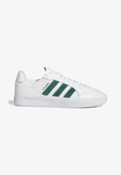 Adidas Originals TYSHAWN - Sneaker Low - Cloud White Collegiate Green Gold Metallic