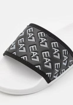EA7 Emporio Armani SPORT ALL OVER UNISEX - Pantolette Flach - Black/white -Modeschuhe ad791932612a41ddbc3cd9633de46272