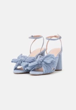 Loeffler Randall CAMELLIA KNOT MULE WITH ANKLE STRAP - High Heel Sandalette - Blue -Modeschuhe ae6c0b9a569e4aae9eca54f6e745ef15