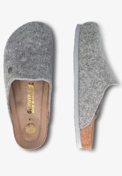 Genuins Pantolette Flach - Hellgrau 9 Genuins Pantolette Flach - Hellgrau -Modeschuhe b558b4f75ae4403684780b339708e801