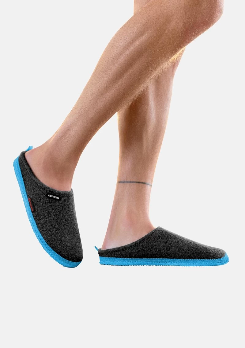 Giesswein WOOLPOPS - Hausschuh - Anthrazit/türkis 4 Giesswein WOOLPOPS - Hausschuh - Anthrazit/türkis – Bild 2
