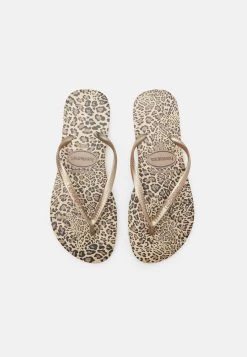 Havaianas SLIM ANIMALS MINI-ME - Zehentrenner - Sand Grey/golden