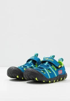 TROLLKIDS KIDS SANDEFJORD - Trekkingsandale - Medium Blue/lime -Modeschuhe eee6eb73e0aa4c9c96d5ced8f4b5e1ad