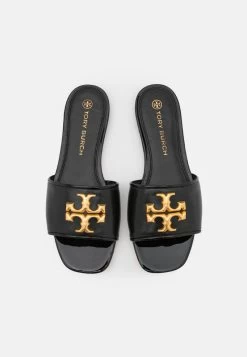 Tory Burch ELEANOR SLIDE - Pantolette Flach - Perfect Black -Modeschuhe fd7accd06a0540e894467dbfd172f27d
